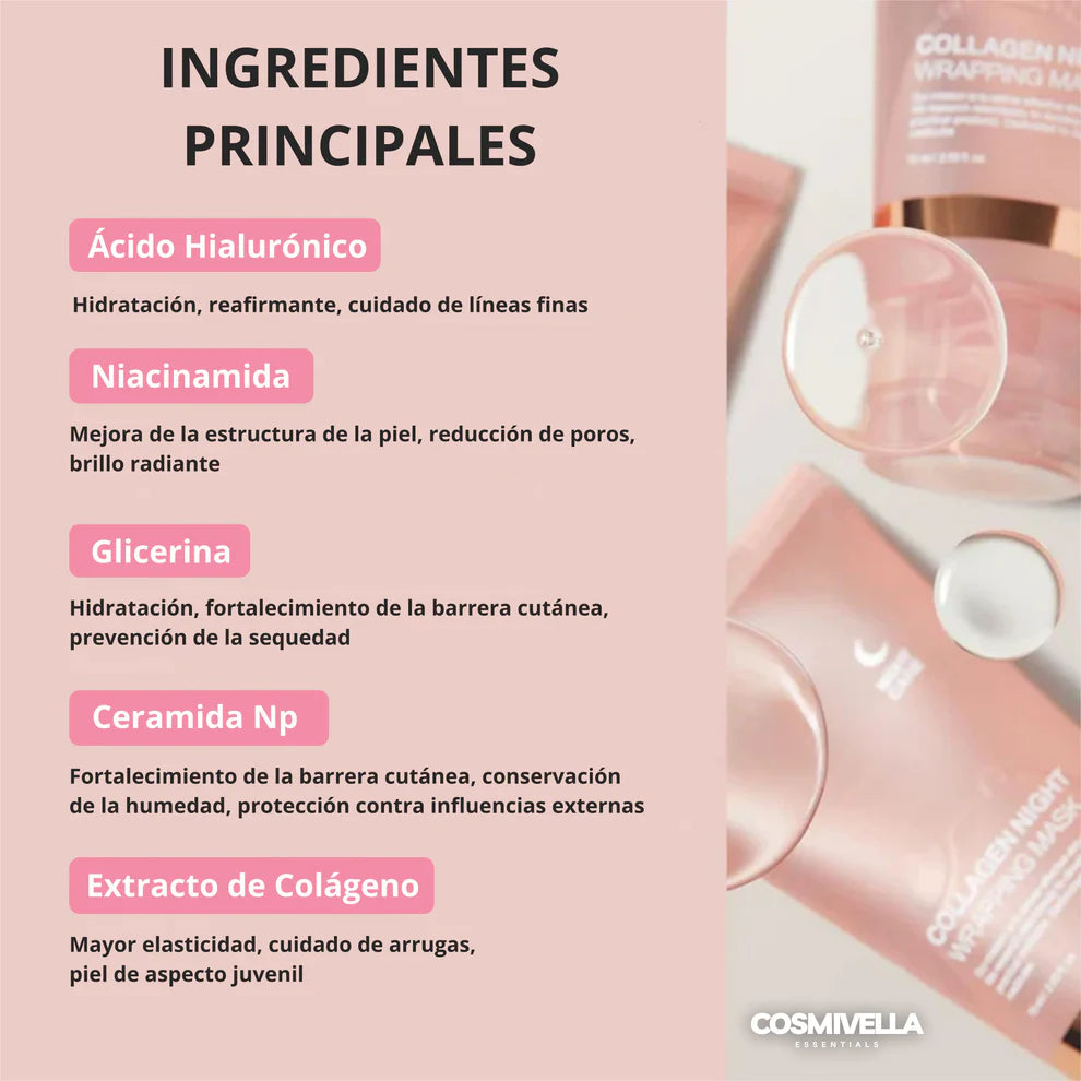Mascarilla facial de colágeno